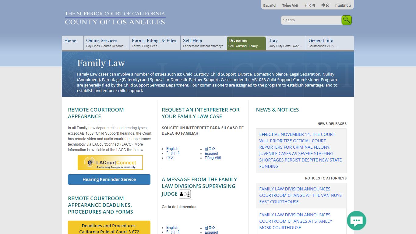 Family Law Division - LA Court